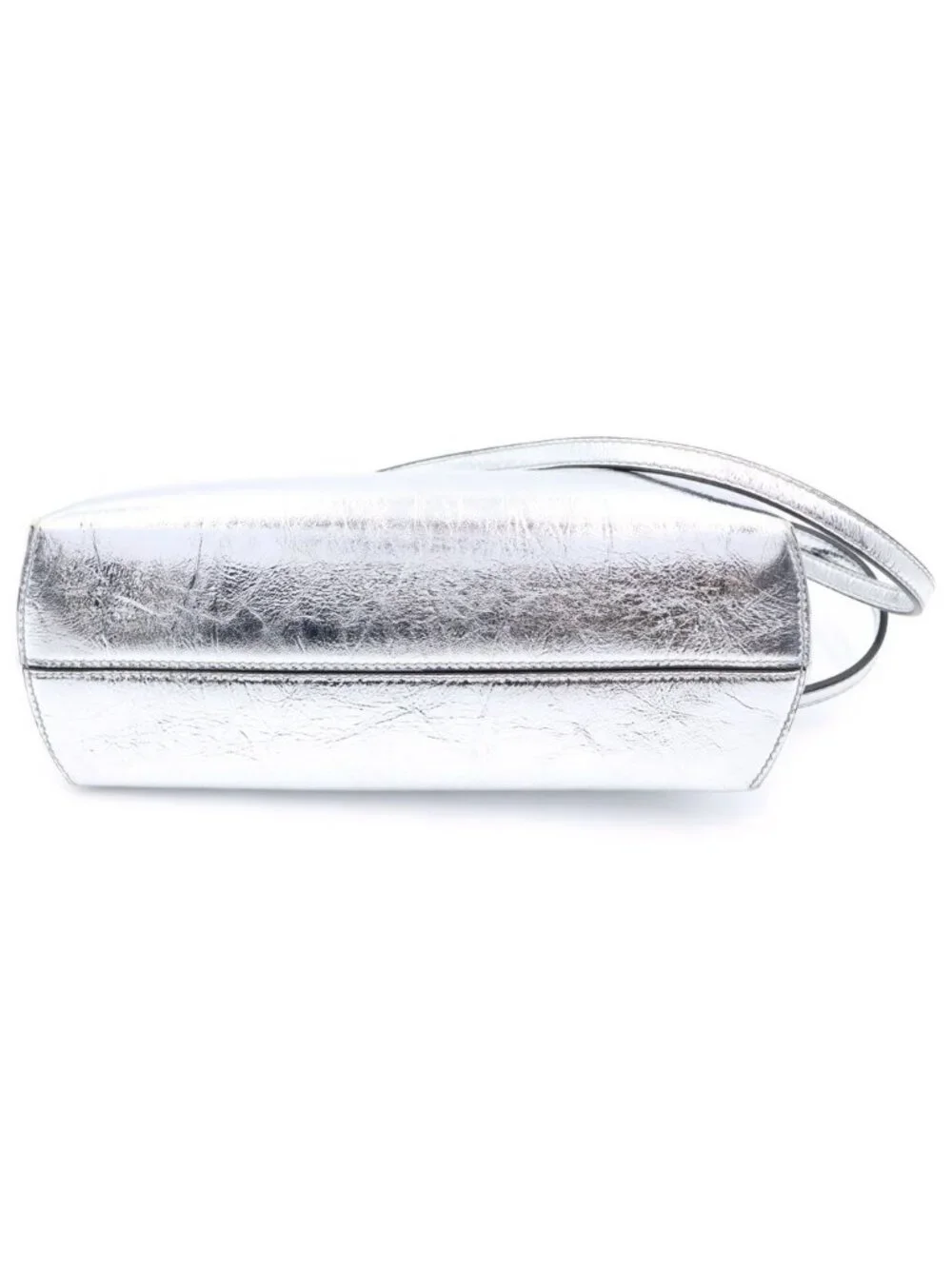 Fendi First Small Leather 2-Way Clutch Shoulder Bag Silver